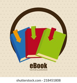 eBook design over beige background, vector illustration