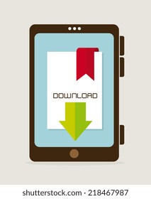 eBook  design over beige background, vector illustration