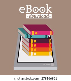 e-book design over beige background, vector illustration