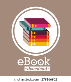 e-book design over beige background, vector illustration