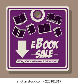 eBook design over beige background,vector illustration