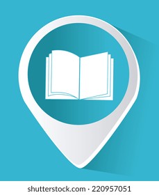 eBook design over blue background, vector illustration