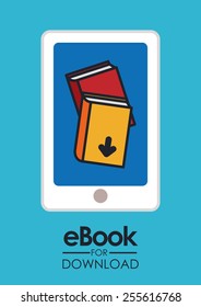 eBook design over blue background, vector illustration.