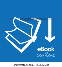 eBook design over blue background, vector illustration.