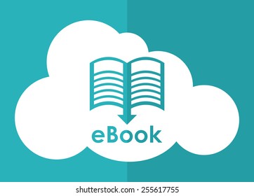 eBook design over blue background, vector illustration.