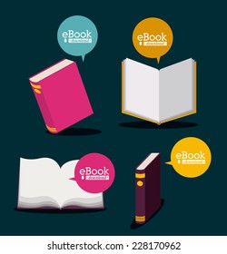 eBook design over blue background,vector illustration