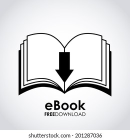 eBook design over gray background, vector illustration
