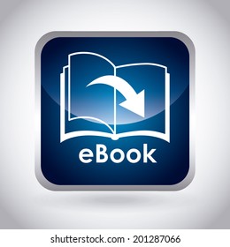 eBook design over gray background, vector illustration