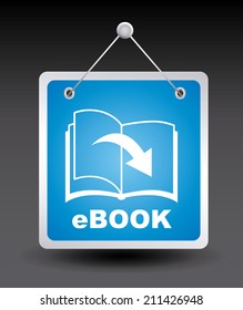 eBook design over  gray  background, vector illustration