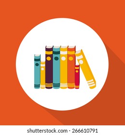 Ebook design over orange background, vector illustration