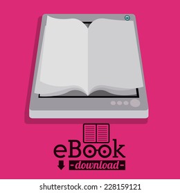 eBook design over pink background,vector illustration