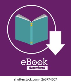 Ebook design over purple background, vector illustration