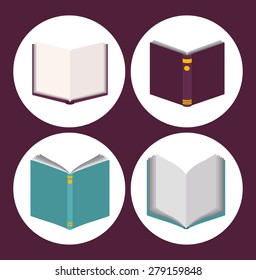 e-book design over purple background, vector illustration