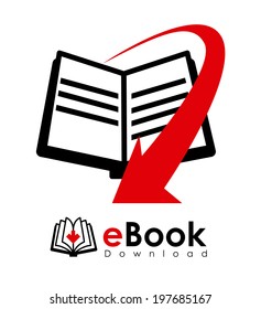 eBook design over white background, vector illustration