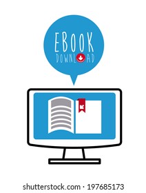 eBook design over white background, vector illustration