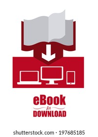 eBook design over white background, vector illustration