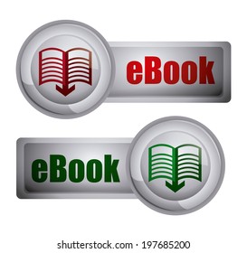 eBook design over white background, vector illustration