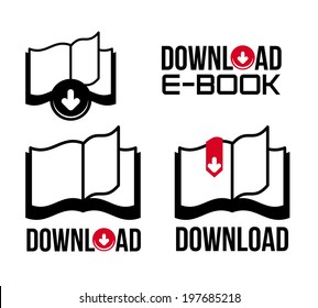 eBook design over white background, vector illustration