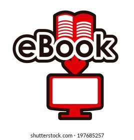 eBook design over white background, vector illustration