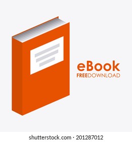 eBook design over white background, vector illustration