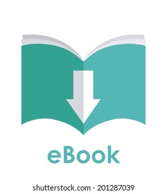 eBook design over white background, vector illustration