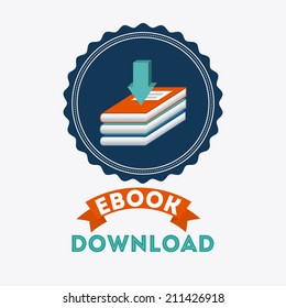 eBook design over  white background, vector illustration