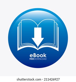 eBook design over  white background, vector illustration