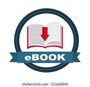 eBook design over  white background, vector illustration