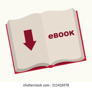 eBook design over  white  background, vector illustration