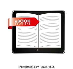 eBook design over  white  background, vector illustration