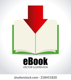 eBook design over white background, vector illustration
