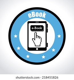 eBook design over white background, vector illustration