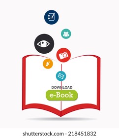eBook design over white background, vector illustration