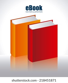 eBook design over white background, vector illustration