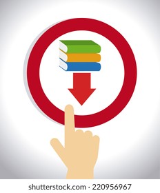 eBook design over white background, vector illustration