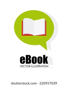 eBook design over white background, vector illustration