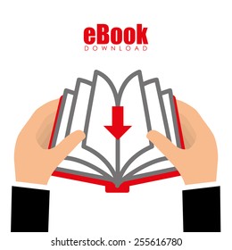 eBook design over white background, vector illustration.