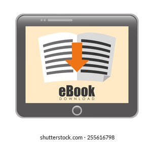 eBook design over white background, vector illustration.