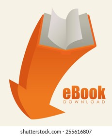 eBook design over white background, vector illustration.