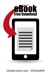 eBook design over white background, vector illustration.