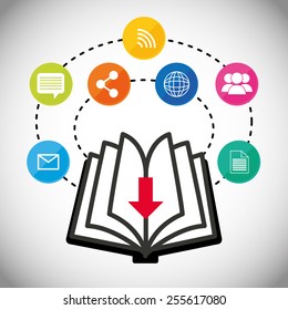 eBook design over white background, vector illustration.