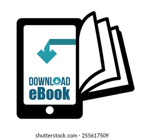 eBook design over white background, vector illustration.
