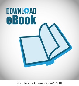 eBook design over white background, vector illustration.