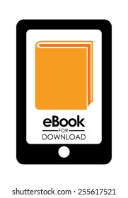 eBook design over white background, vector illustration.