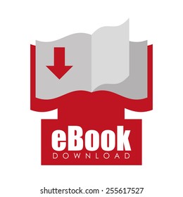 eBook design over white background, vector illustration.