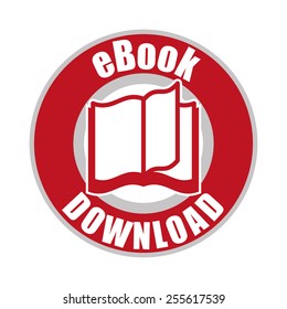 eBook design over white background, vector illustration.