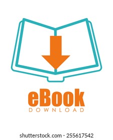 eBook design over white background, vector illustration.
