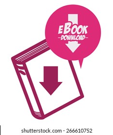 Ebook design over white background, vector illustration