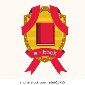 Ebook design  over white background, vector illustration