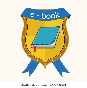 Ebook design  over white background, vector illustration